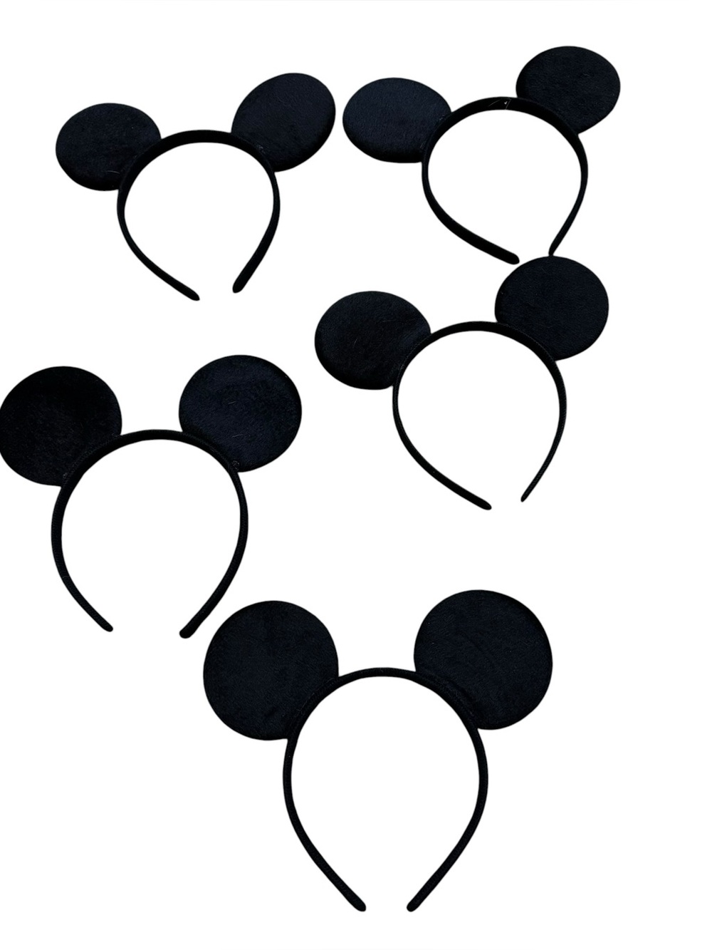 New without Tags Lot of 5 Pairs of Black Mickey Ear Headbands Unbranded
